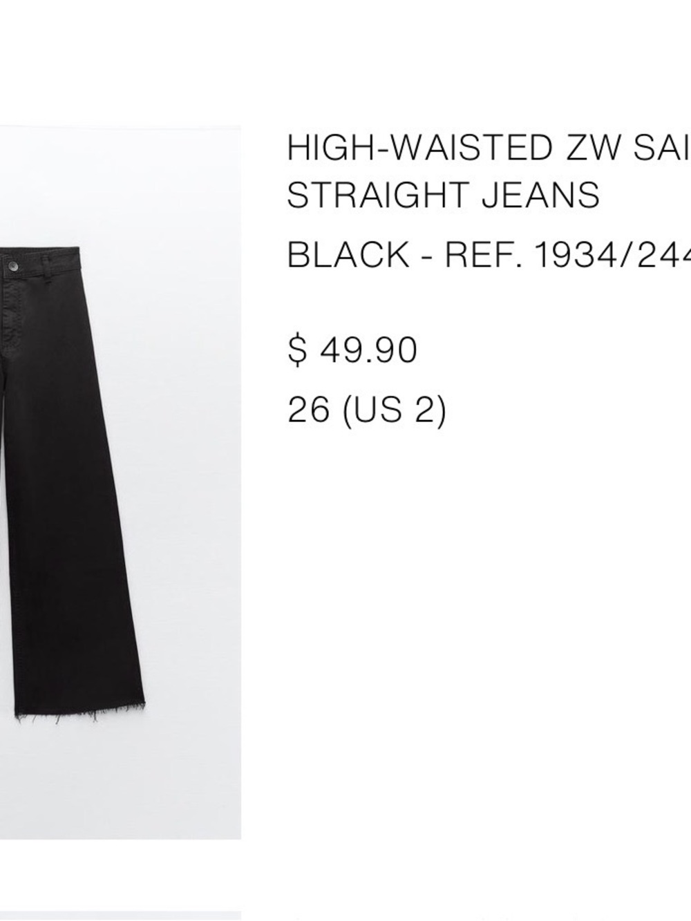 Zara ZW Marine Straight High Rise Jeans Bundle (3) Khaki/Black/Green | Size: 2 - Picture 7 of 16